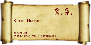 Kren Hunor névjegykártya